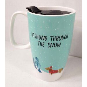 Dashund Through the Snow - 20oz. Holiday Travel Coffee/Tea Mug - Frankie Grey